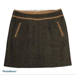 Bob Timley pocketed back zip lined brown tweed skirt